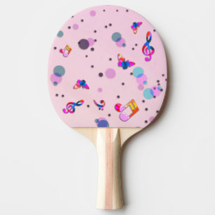 Dancing Music of Colors on Pink Ping Pong Paddle