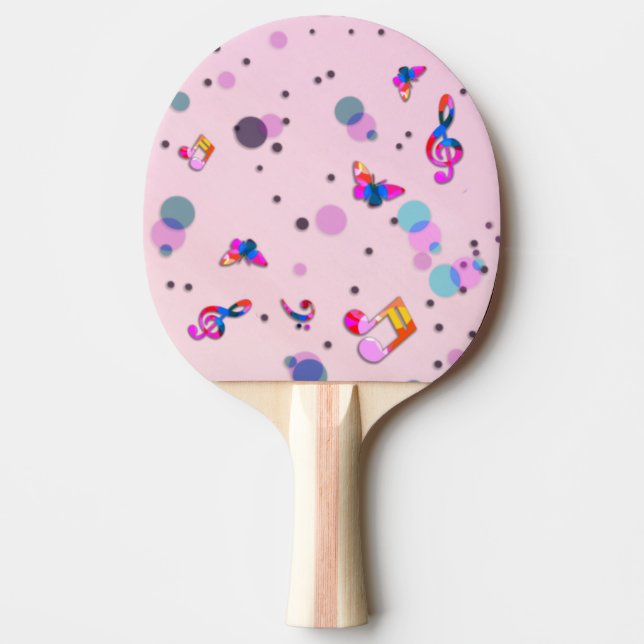 Dancing Music of Colors on Pink Ping Pong Paddle (Front)
