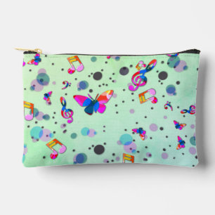 Dancing Music of Colours on Green Accessory Pouch