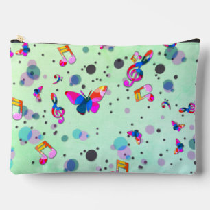 Dancing Music of Colours on Green Accessory Pouch