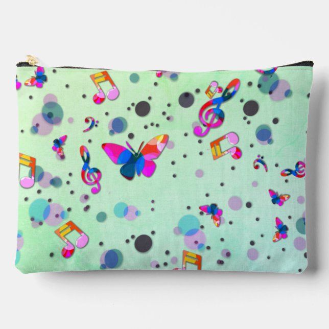 Dancing Music of Colours on Green Accessory Pouch (Front)