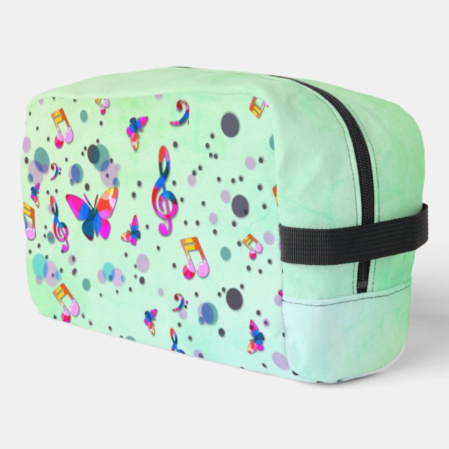 Dancing Music of Colours on Green Dopp Kit (Left Corner)