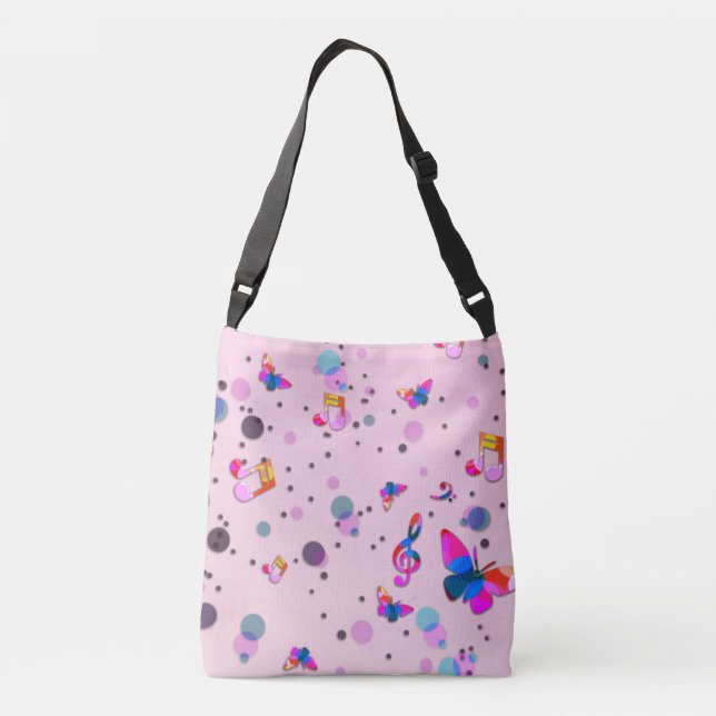 Dancing Music of Colours on Pink Crossbody Bag (Back)
