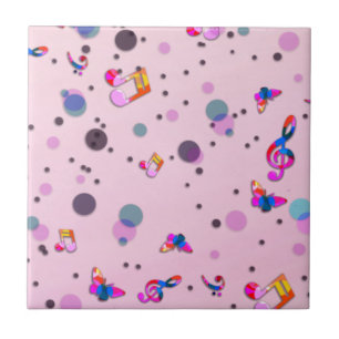 Dancing Music of Colours on Pink Tile
