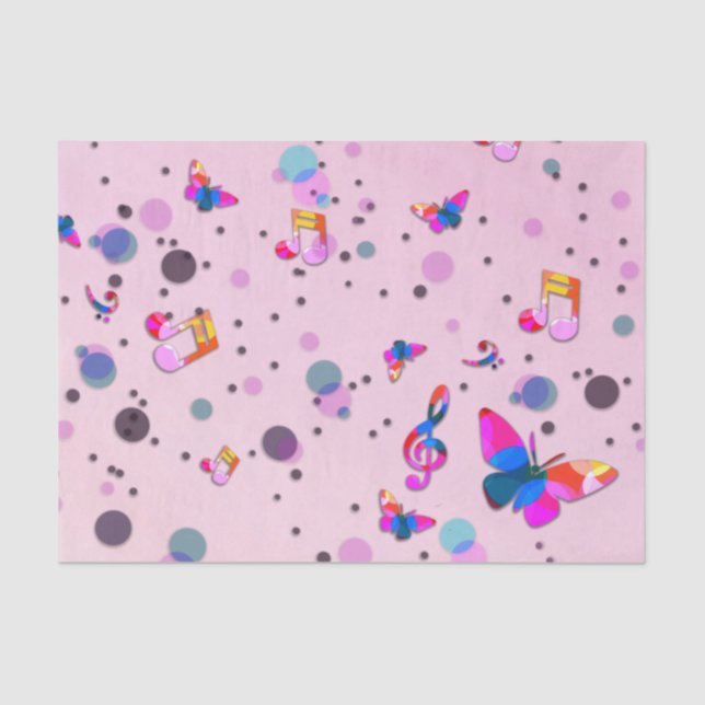 Dancing Music of Colours on Pink Tissue Paper (Front)