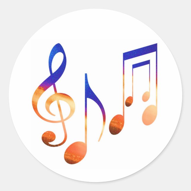 Dancing Music Signs Classic Round Sticker (Front)