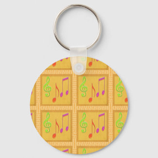 Dancing Musical Symbols Key Ring