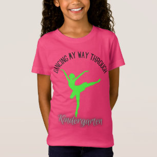Dancing My Way Through Kindergarten Lime Black T-Shirt