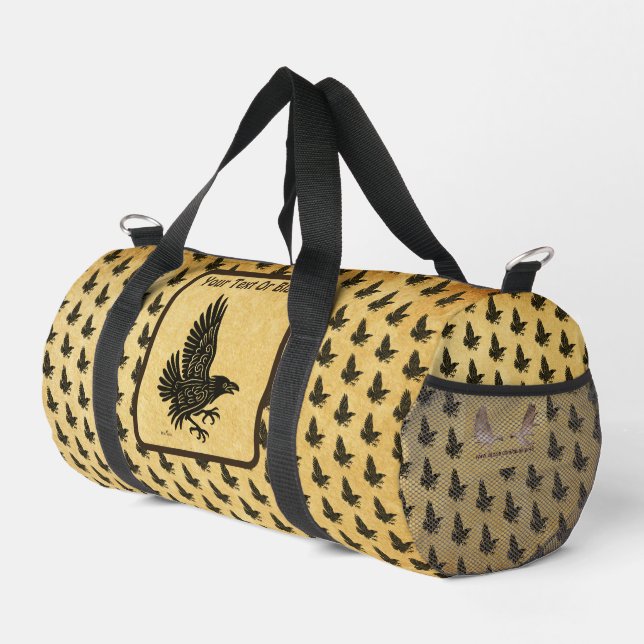 Dancing Norse Raven Duffle Bag (Right Corner)