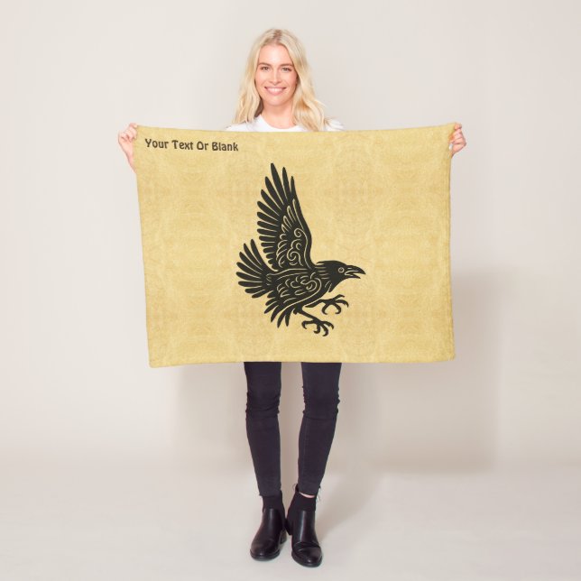 Dancing Norse Raven Fleece Blanket (In Situ)