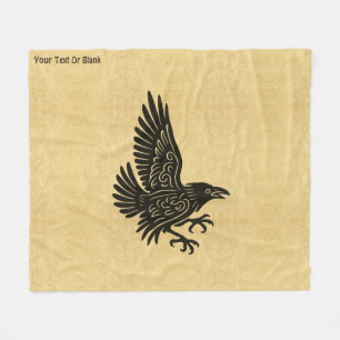 Dancing Norse Raven Fleece Blanket
