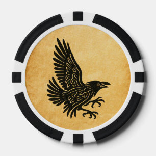 Dancing Norse Raven Poker Chips
