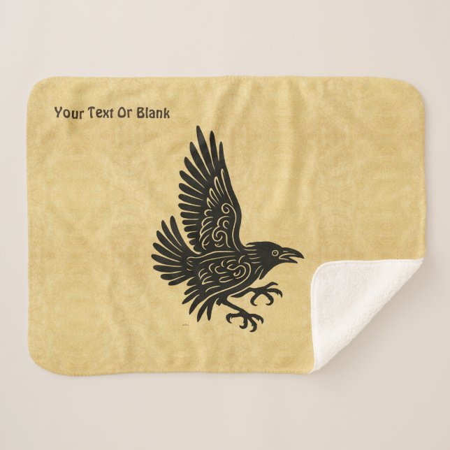Dancing Norse Raven Sherpa Blanket (Front (Horizontal))