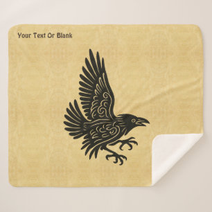 Dancing Norse Raven Sherpa Blanket