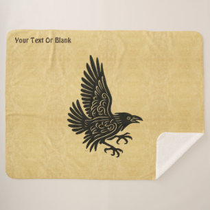 Dancing Norse Raven Sherpa Blanket