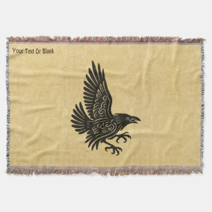 Dancing Norse Raven Throw Blanket