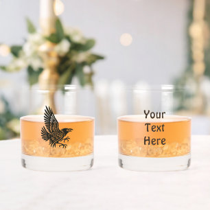 Dancing Norse Raven Whiskey Glass