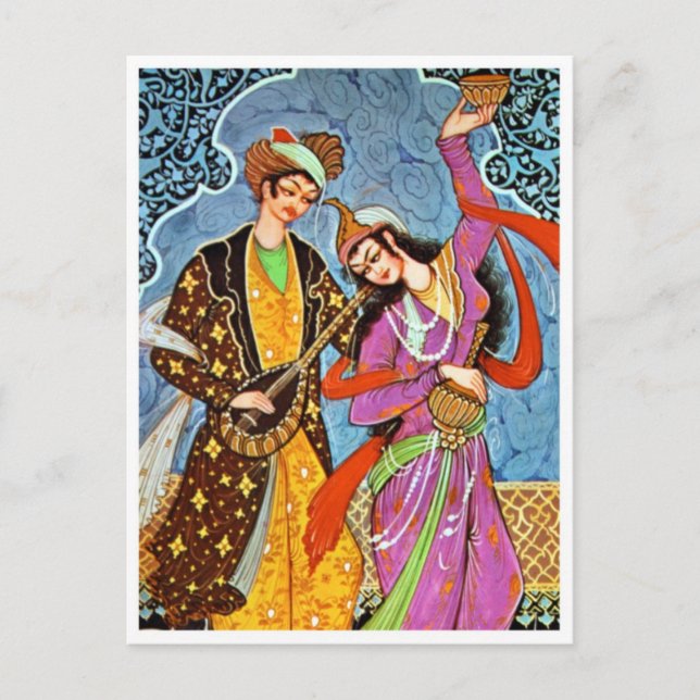 Dancing Nymphe and Musician Postcard (Front)