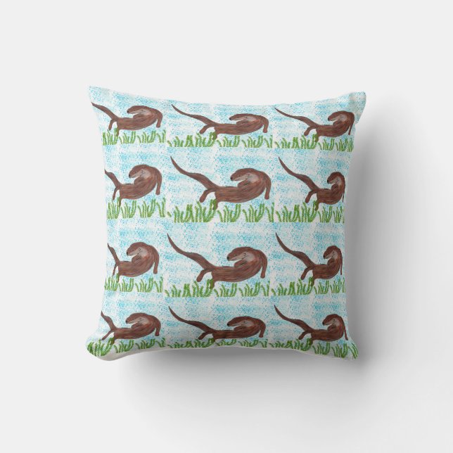 Dancing Otter Cushion (Front)