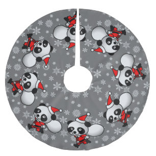 Dancing Pandas Brushed Polyester Tree Skirt