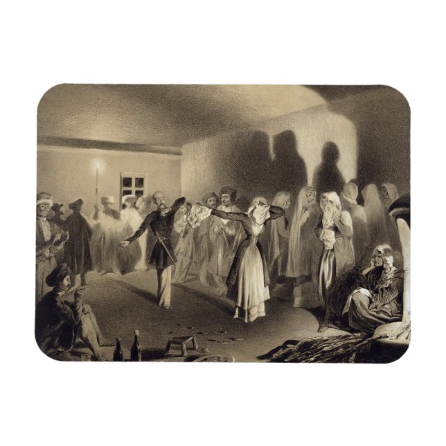 Dancing Party at Kagha-Choura, Dagestan, plate 55 Magnet (Horizontal)