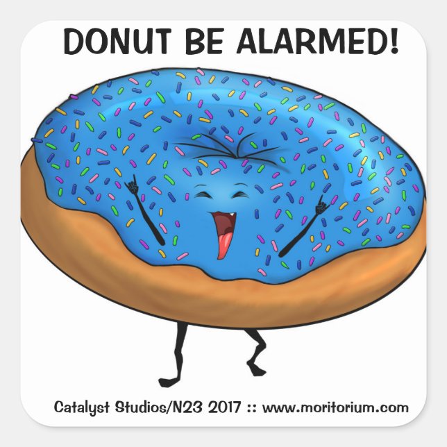 Dancing Pastry "Doughnut Be Alarmed!" stickers (Front)