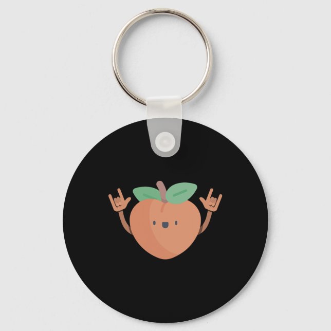 Dancing Peach Funny Dance Fruit Dancer Graphic Tee Key Ring (Front)