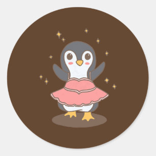 Dancing Penguin Ballerina for Ballet Dancer  Classic Round Sticker
