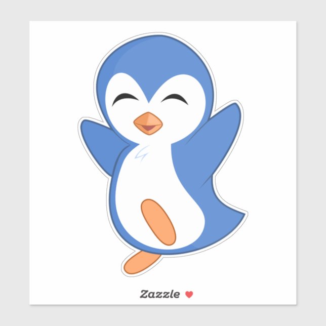 Dancing Penguin Custom-Cut Vinyl Sticker (Sheet)