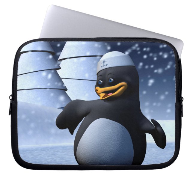 Dancing Penguin Laptop Sleeve (Front)