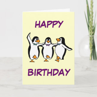 Dancing Penguins Birthday Card