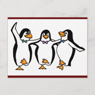 Dancing Penguins Postcard