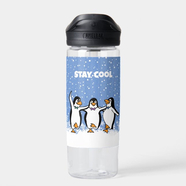 Dancing Penguins Water Bottle (Back)