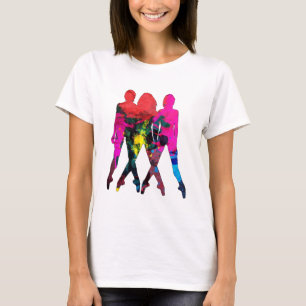Dancing People Abstract Colours Tee