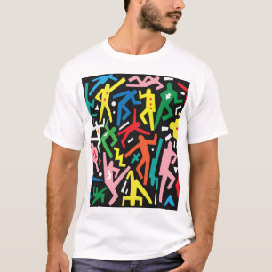 Dancing people, doodle set pattern. T-Shirt
