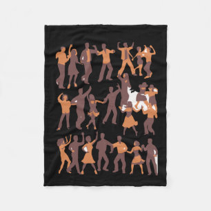 Dancing People Sticker Fleece Blanket