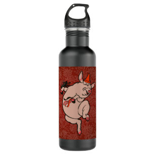 Dancing Pig Antique Cute Dancer 710 Ml Water Bottle