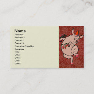 Dancing Pig Antique Cute Dancer Business Card