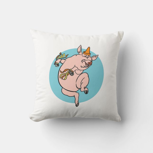 Dancing Pig Cushion (Front)
