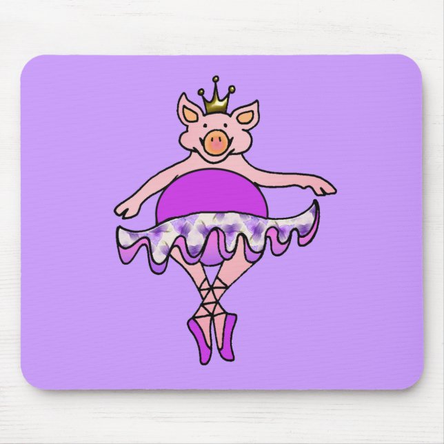 Dancing Pig in Tutu Mouse Mat (Front)