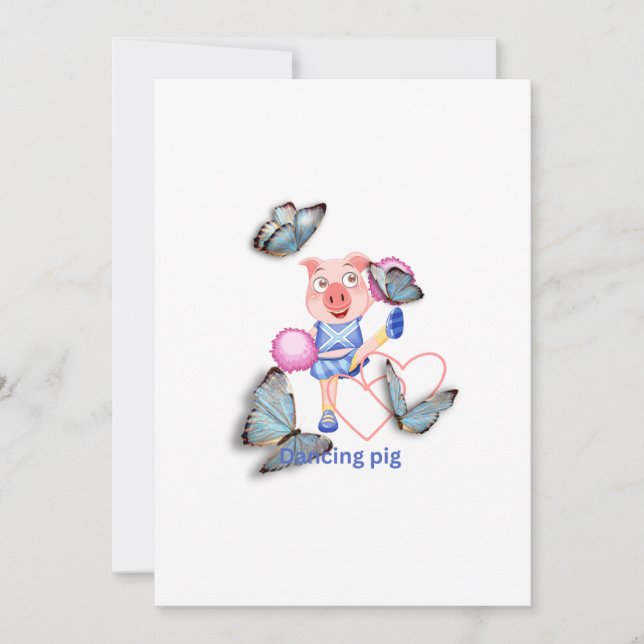 Dancing pig invitation (Front)