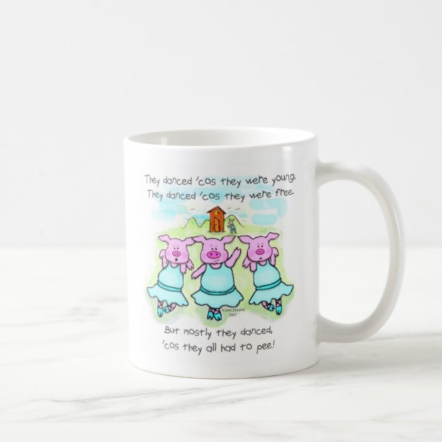 Dancing Pig Poem, Dancing Pig Poem Coffee Mug (Right)