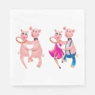 Dancing Pigs Napkin