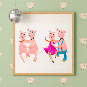 Dancing Pigs Poster
