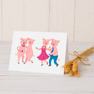 Dancing Pigs Thank You Card