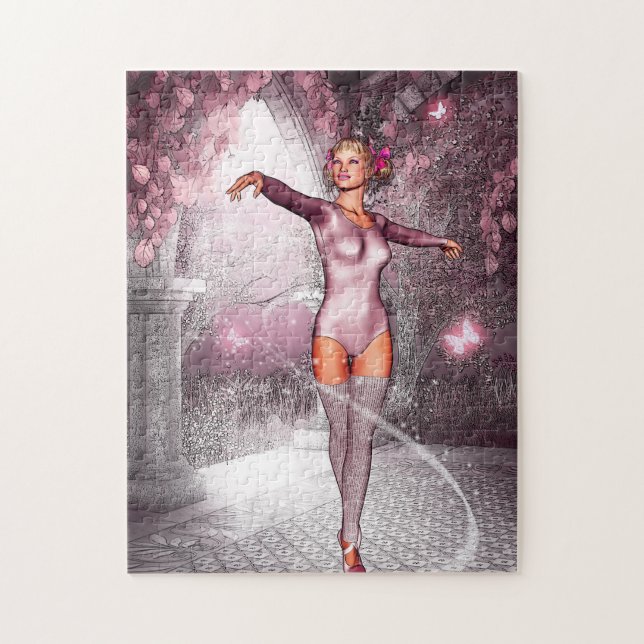 Dancing Pink Ballerina Jigsaw Puzzle (Vertical)