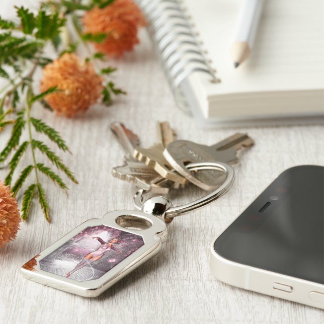 Dancing Pink Ballerina Key Ring (Side)