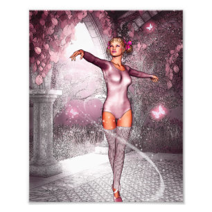 Dancing Pink Ballerina Photo Print