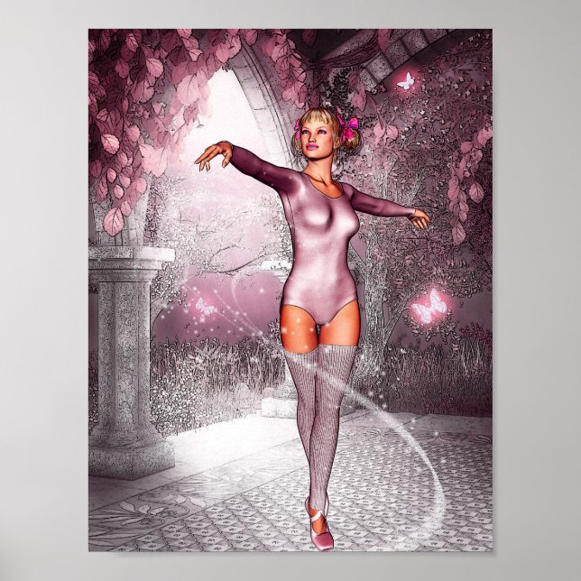Dancing Pink Ballerina Poster (Front)