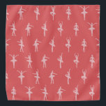 Dancing Pink Ballerinas Pattern Bandana<br><div class="desc">Elegant and charming pink ballet pattern of stylised light dusty pink dancing ballerinas in six silhouette poses on a white background. Beautiful ballerina gift or ballet decor for ballet dancers and their pets.</div>